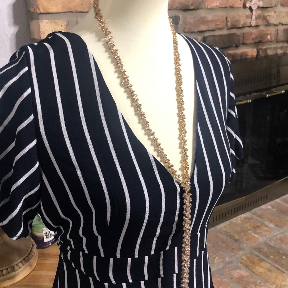 Super stylish Romper navy blue and white striped